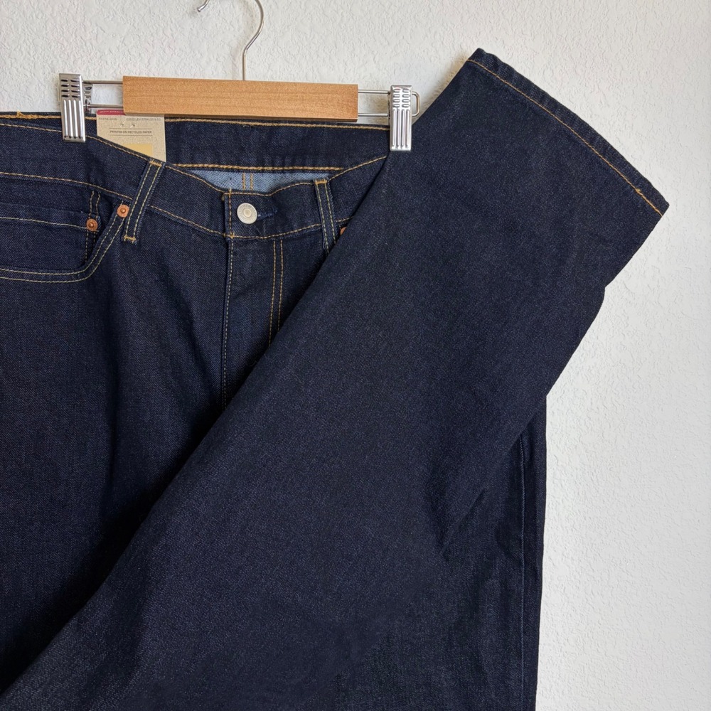 NEW Levis 514 Straight Stretch Jeans Mens 36x32 Dark Indigo Blue Denim